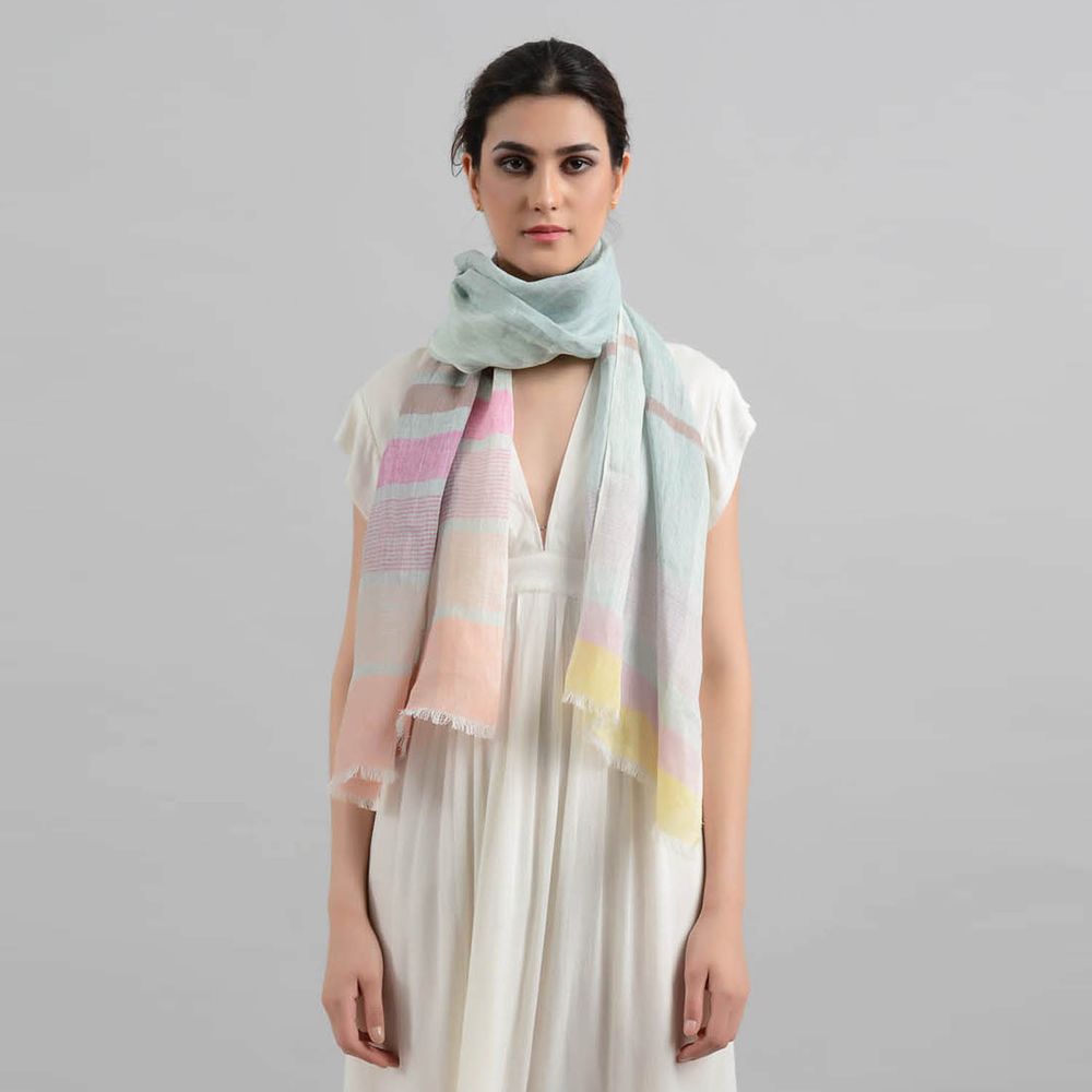 Foulards et écharpes - Foulard en lin Fleur - SADHU HANDMADE NATURALS