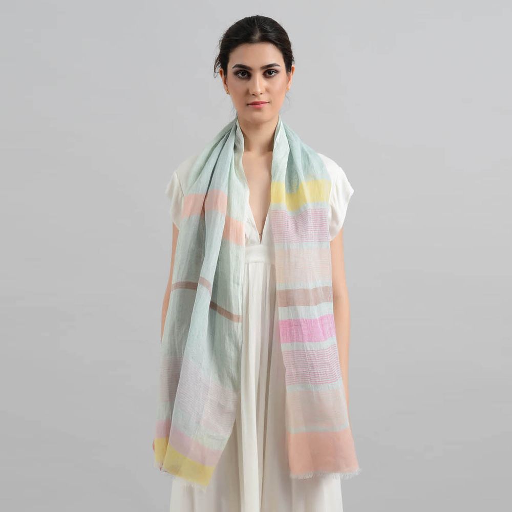 Foulards et écharpes - Foulard en lin Fleur - SADHU HANDMADE NATURALS