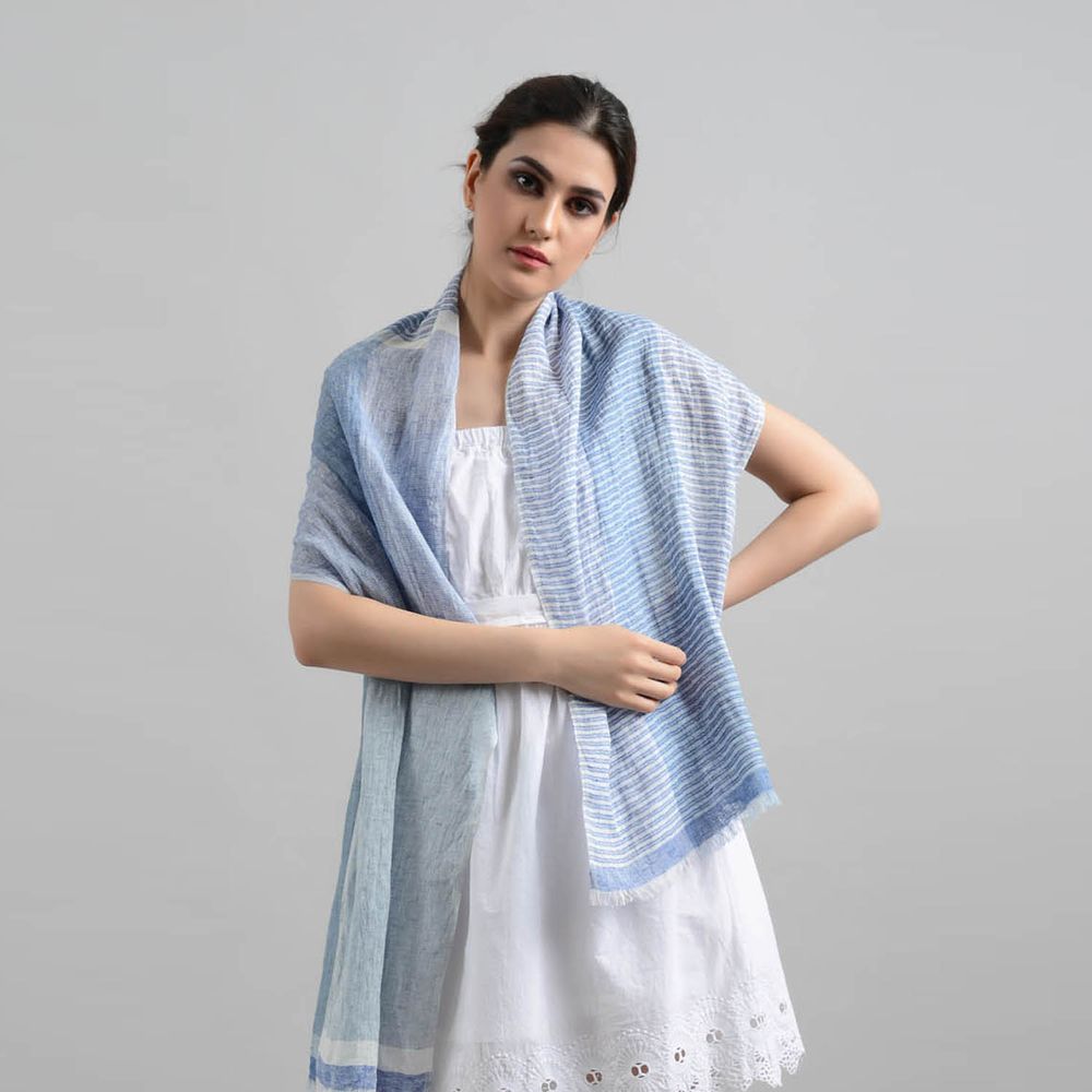 Foulards et écharpes - Foulard en lin Fleur - SADHU HANDMADE NATURALS