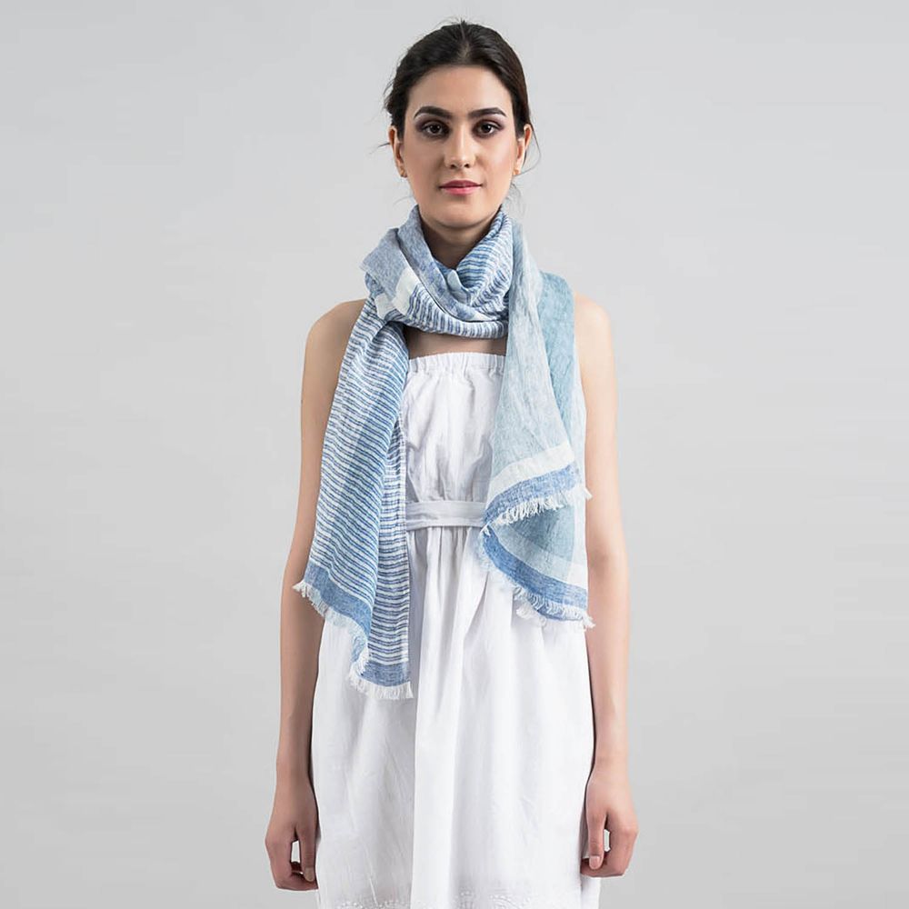 Foulards et écharpes - Foulard en lin Fleur - SADHU HANDMADE NATURALS