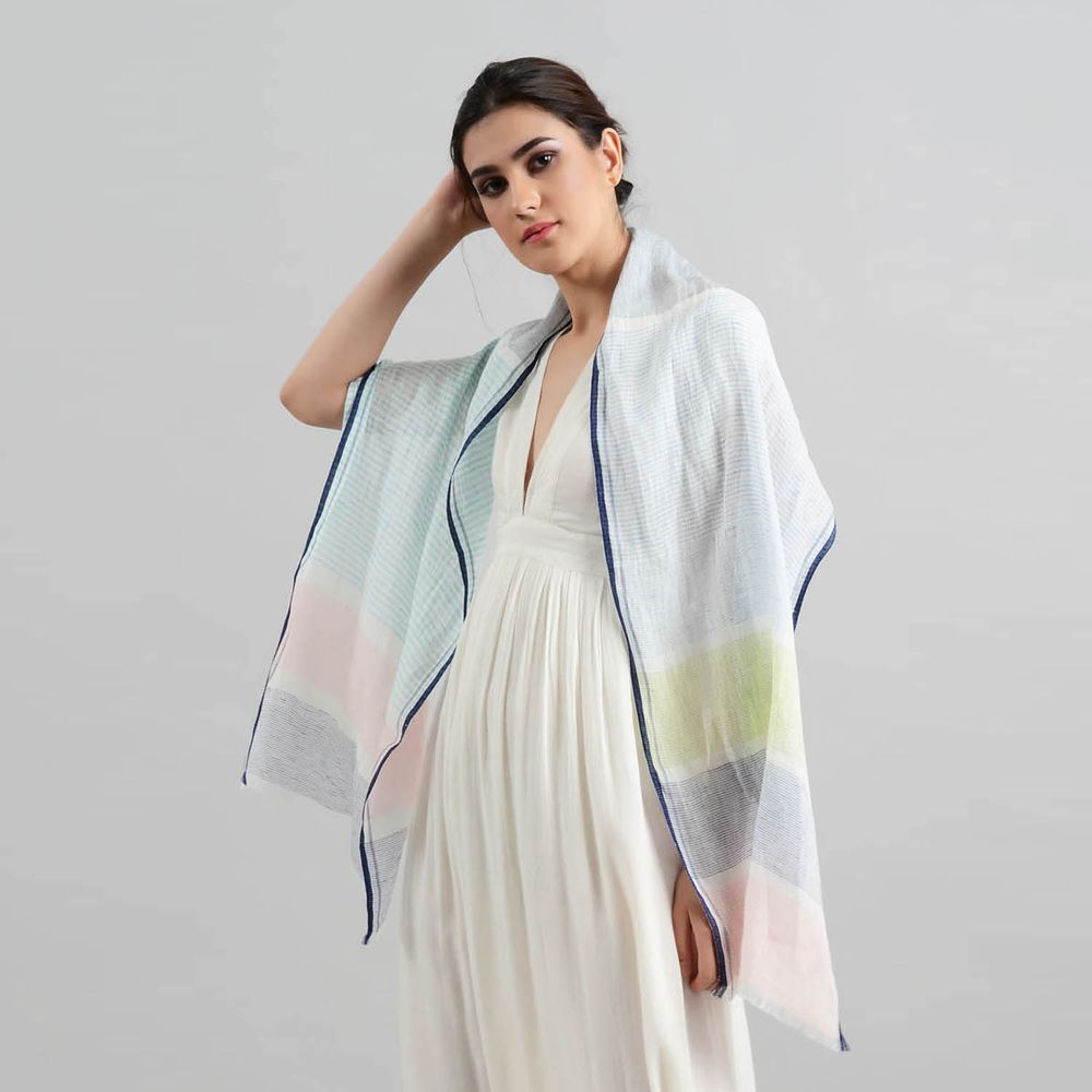 Foulards et écharpes - Foulard en lin Fleur - SADHU HANDMADE NATURALS