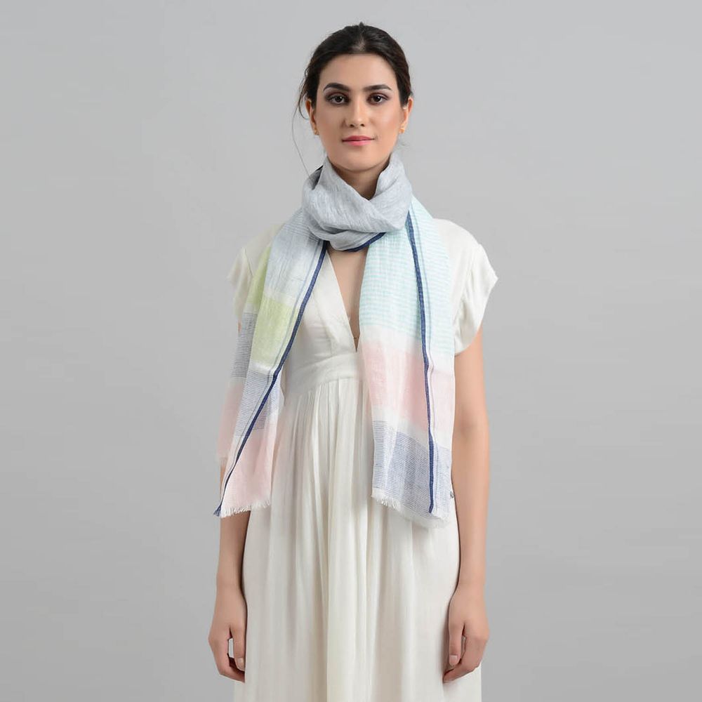 Foulards et écharpes - Foulard en lin Fleur - SADHU HANDMADE NATURALS