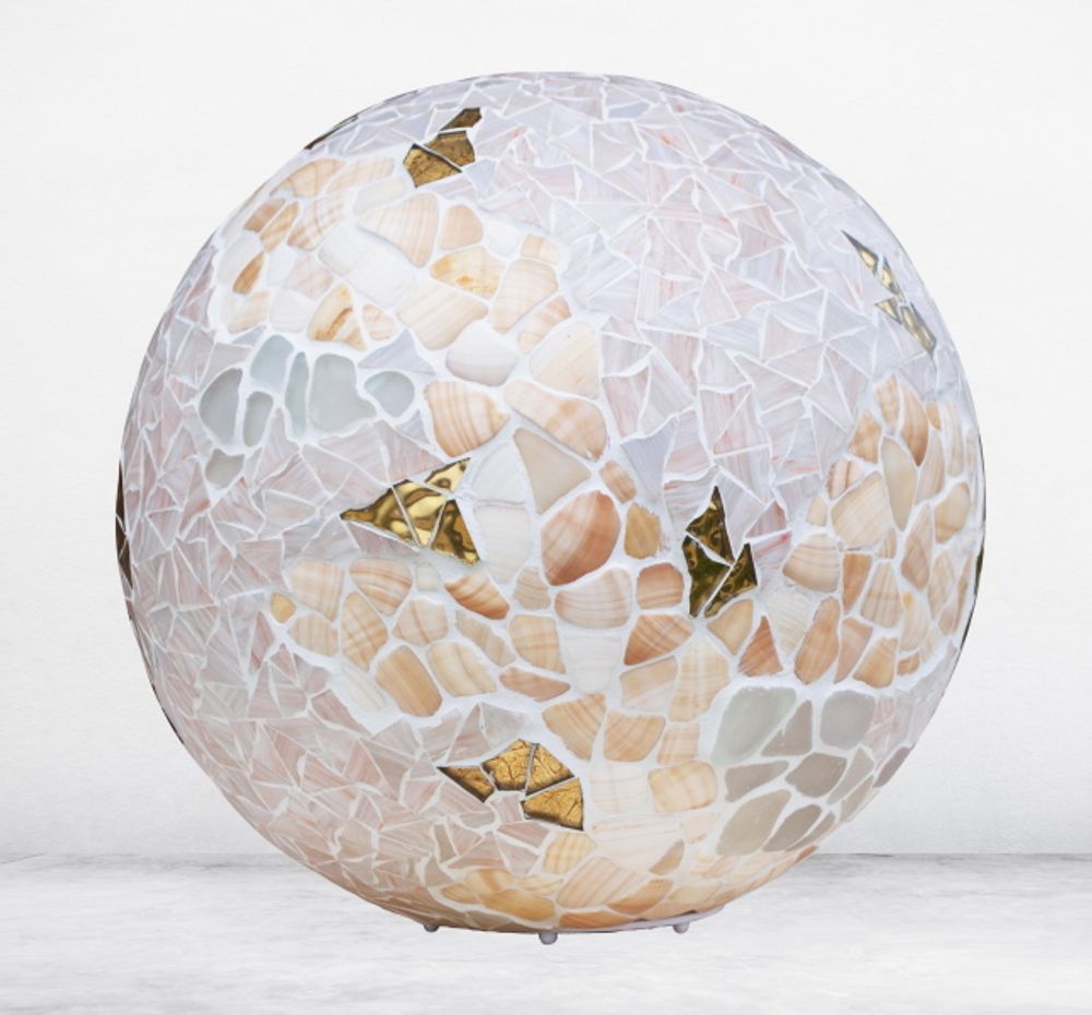 Objets design - Lampe « Dream » blanc et or - ATELIER DE MOSAIQUE L.TORNO