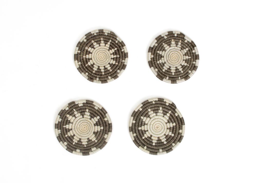 Stemware - Light Taupe Taraja Coasters, Set of 4 - ALL ACROSS AFRICA + KAZI
