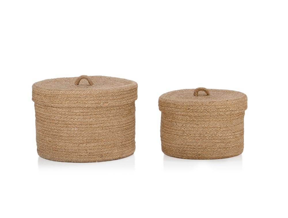 Caskets and boxes - Set of 2 jute boxes AX70194 - ANDREA HOUSE
