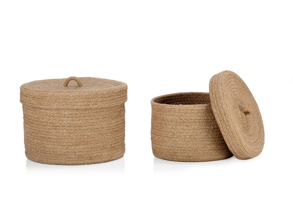 Caskets and boxes - Set of 2 jute boxes AX70194 - ANDREA HOUSE