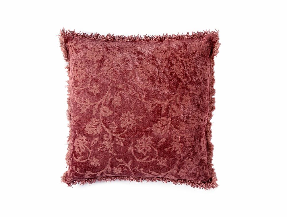 Coussins textile - Coussin en coton bordeaux floral AX70205  - ANDREA HOUSE