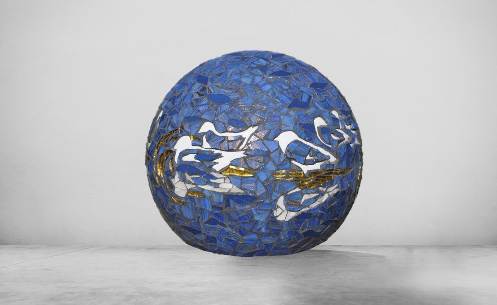 Pièces uniques -  Sphère reflets - ATELIER DE MOSAIQUE L.TORNO