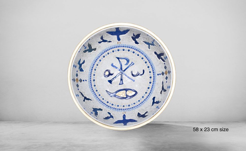 Unique pieces - Baptistery basin - ATELIER DE MOSAIQUE L.TORNO