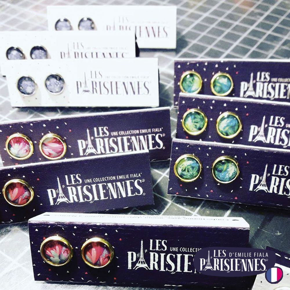 Bijoux - Ears Studs gold Les Parisiennes Happy Day - LES JOLIES D'EMILIE