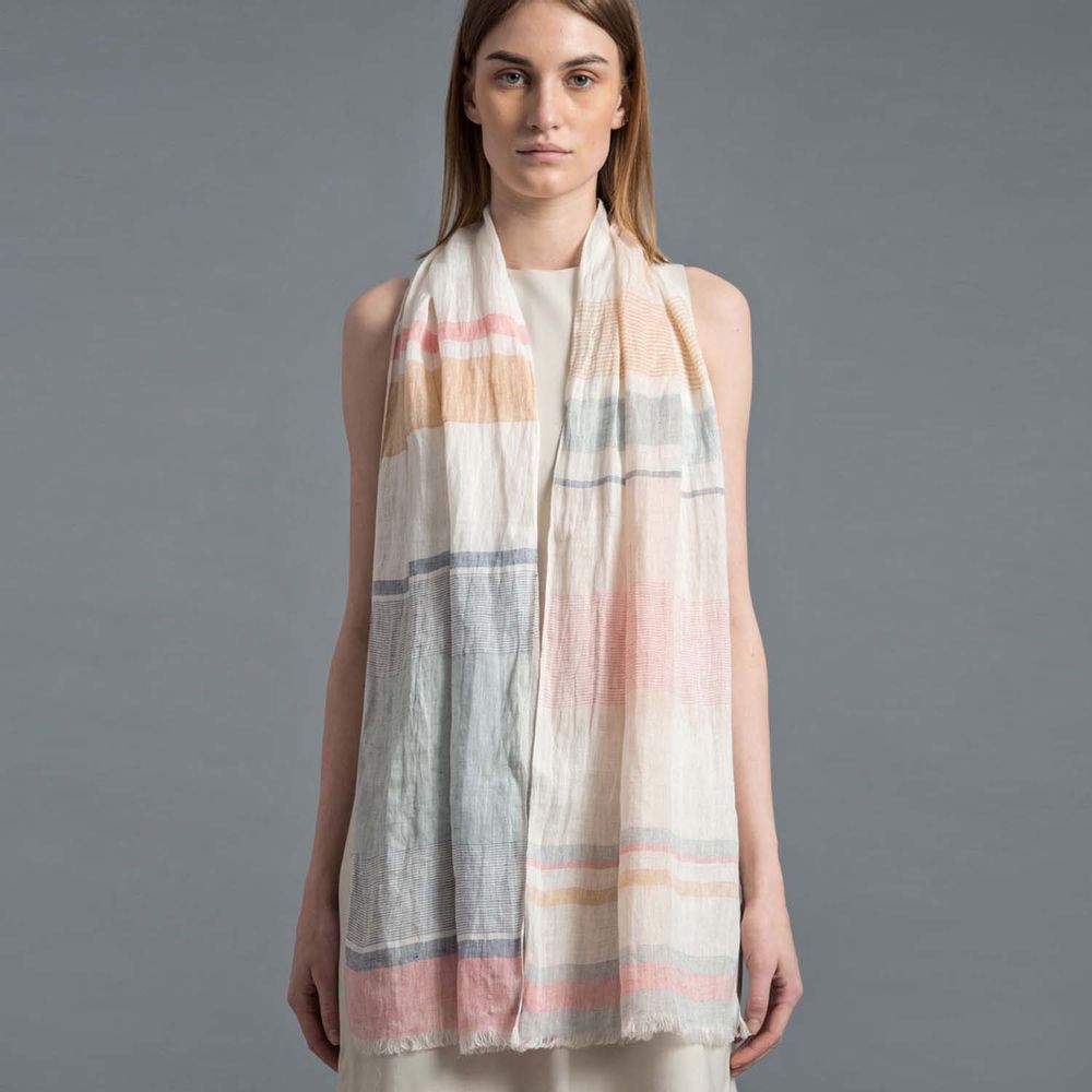 Foulards et écharpes - Foulard en lin Fleur - SADHU HANDMADE NATURALS