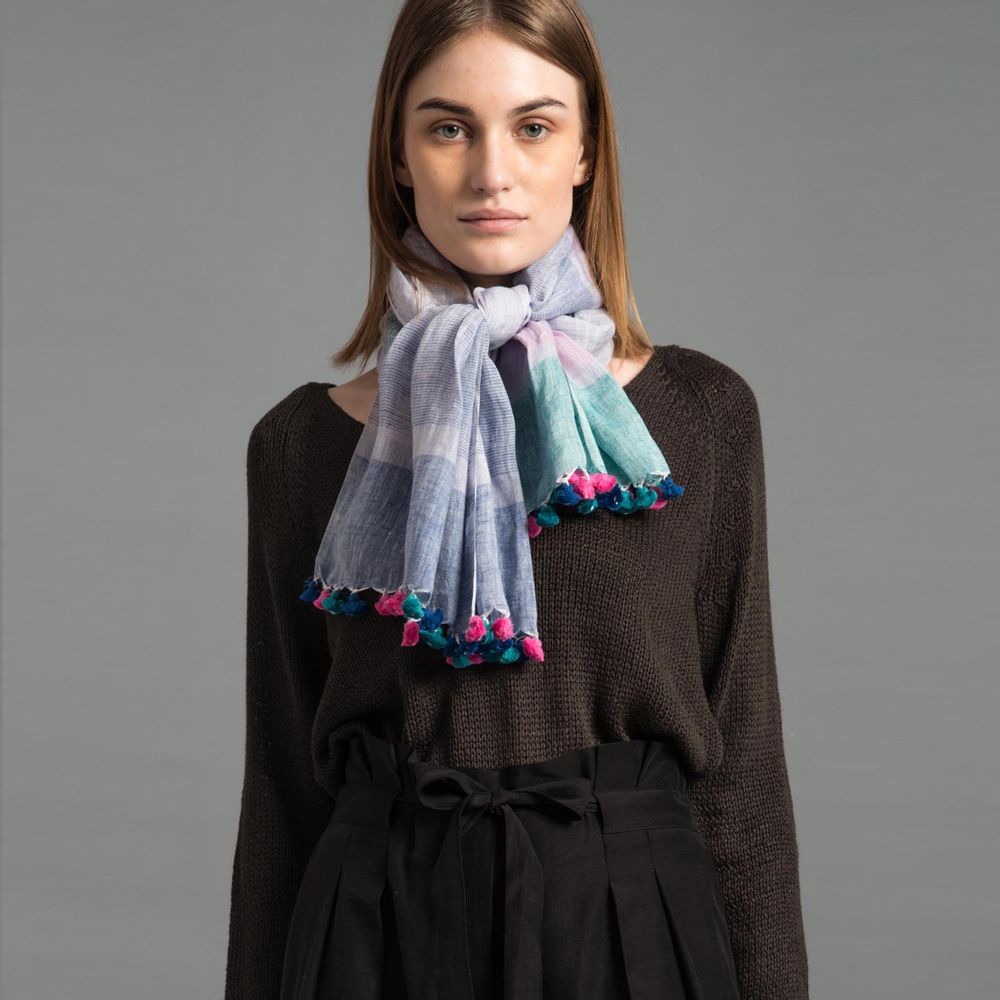 Foulards et écharpes - Foulard en lin Fleur - SADHU HANDMADE NATURALS