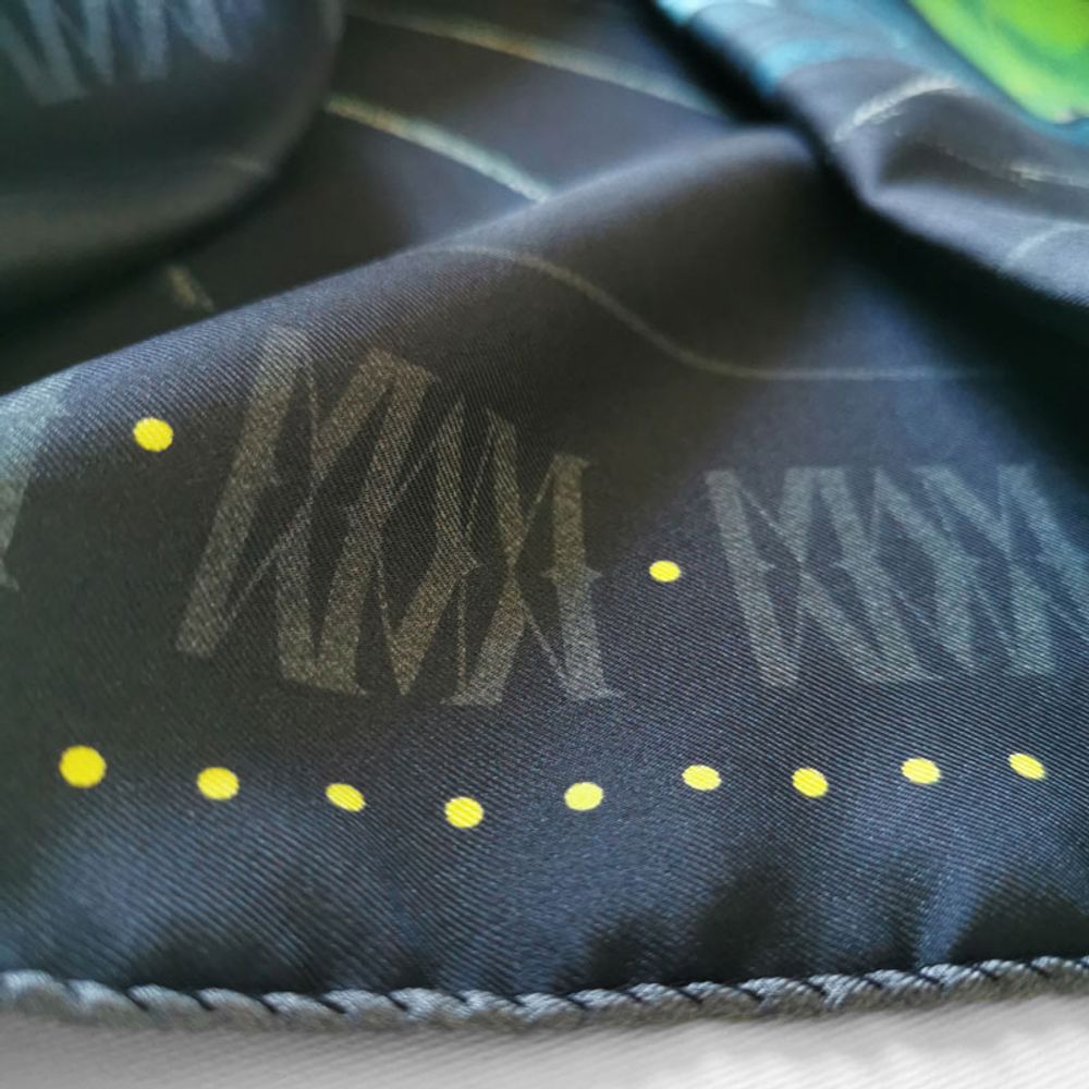 Scarves - THÉATHÉE DE NIGHT N°5 90 - square/scarf printed 100% silk twill - 90 x 90 cm - French roll - Maison Fétiche - MAISON FÉTICHE