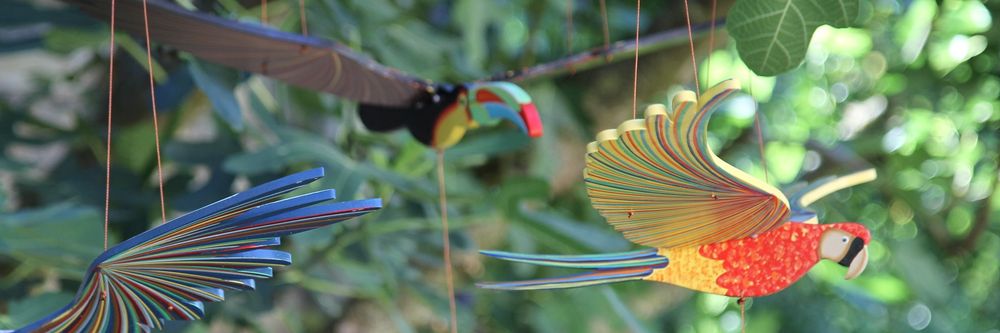 Decorative objects - Toucan - Handmade Wooden Handmade Mobile Bird from Fair Trade - FAIR MOMS