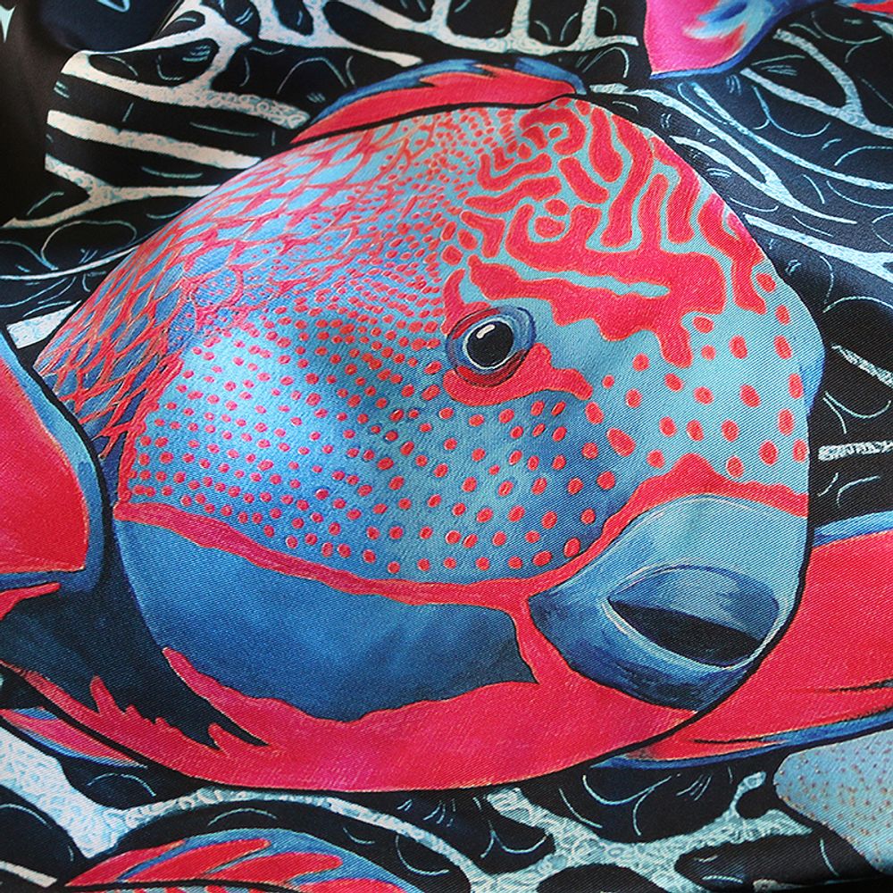 Objets de décoration - Foulard / carré de soie LA DANSE N°2 PINK 45 - imprimé 100 % twill de soie - 45 x 45 cm - roulotté à la française - Maison Fétiche - MAISON FÉTICHE