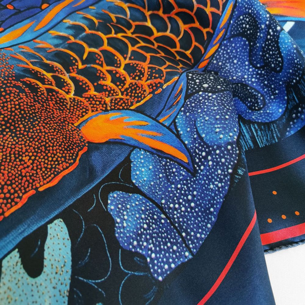 Scarves - LA DANSE N°5 ORIGINAL 90 - square/scarf printed 100% silk twill - 35,43 x 35,43 inch - French roll - Maison Fétiche - MAISON FÉTICHE