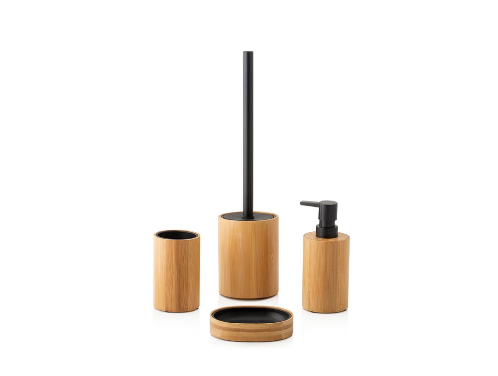 Accessoires à fixer - Porte-brosse WC en bambou et polypropylène noir BA70075 - ANDREA HOUSE