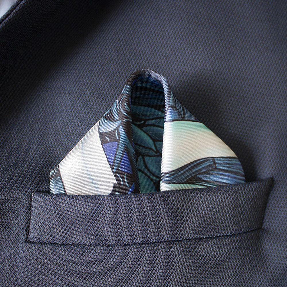 Clutches - MISCHIEVOUS - MEN’S POCKET SQUARES - printed 100% silk twill - 11.82 x 11.82 inch - flat hem - Maison Fétiche - MAISON FÉTICHE