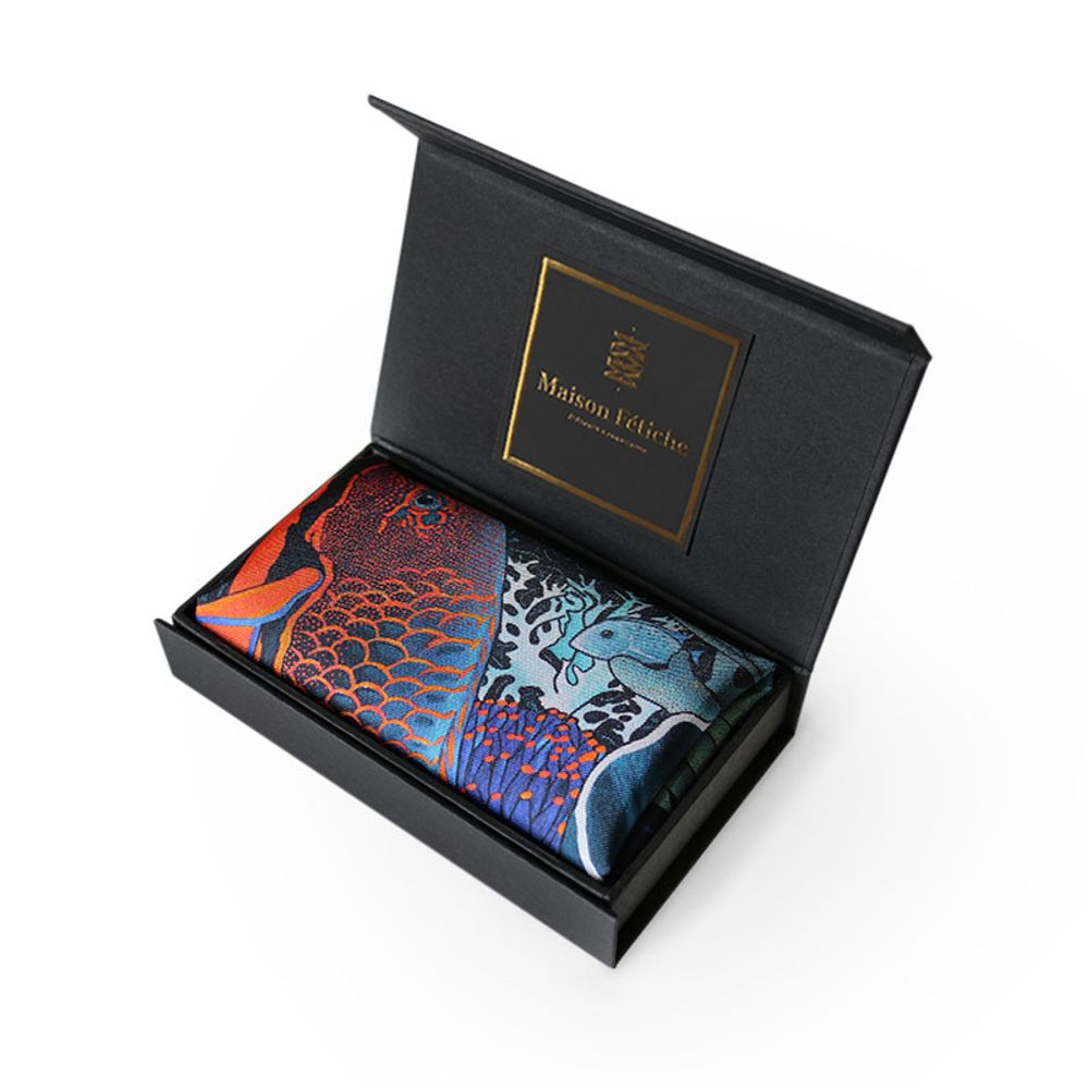 Clutches - LA DANCE POCKET N°5 ORIGINAL - MEN’S POCKET SQUARES - printed 100% silk twill - 11.82 x 11.82 inch - flat hem - Maison Fétiche - MAISON FÉTICHE