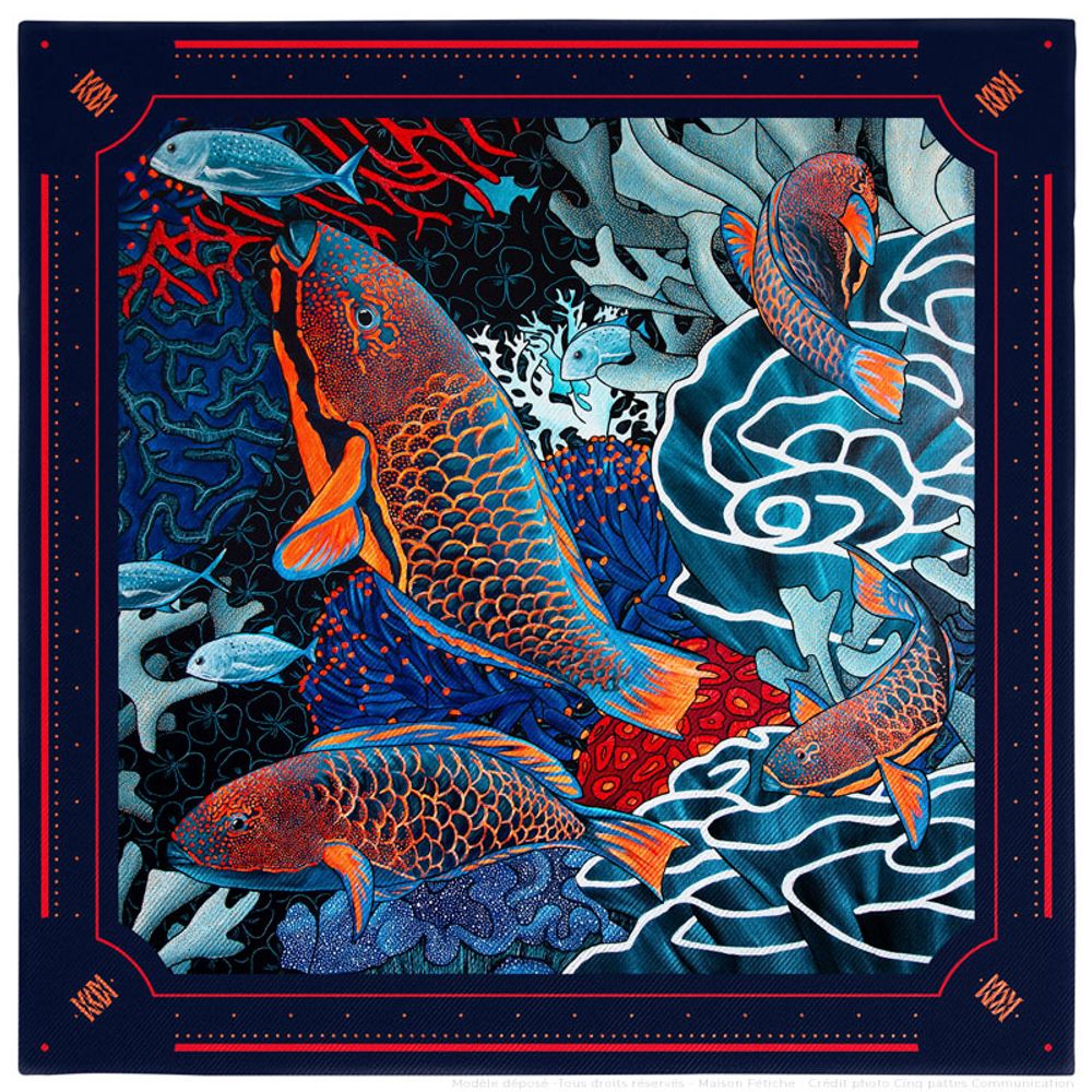 Clutches - LA DANCE POCKET N°5 ORIGINAL - MEN’S POCKET SQUARES - printed 100% silk twill - 11.82 x 11.82 inch - flat hem - Maison Fétiche - MAISON FÉTICHE