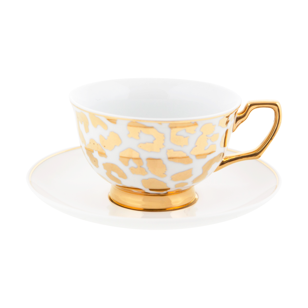 Accessoires thé et café - Tasse à thé et soucoupe Louis Leopard - CRISTINA RE