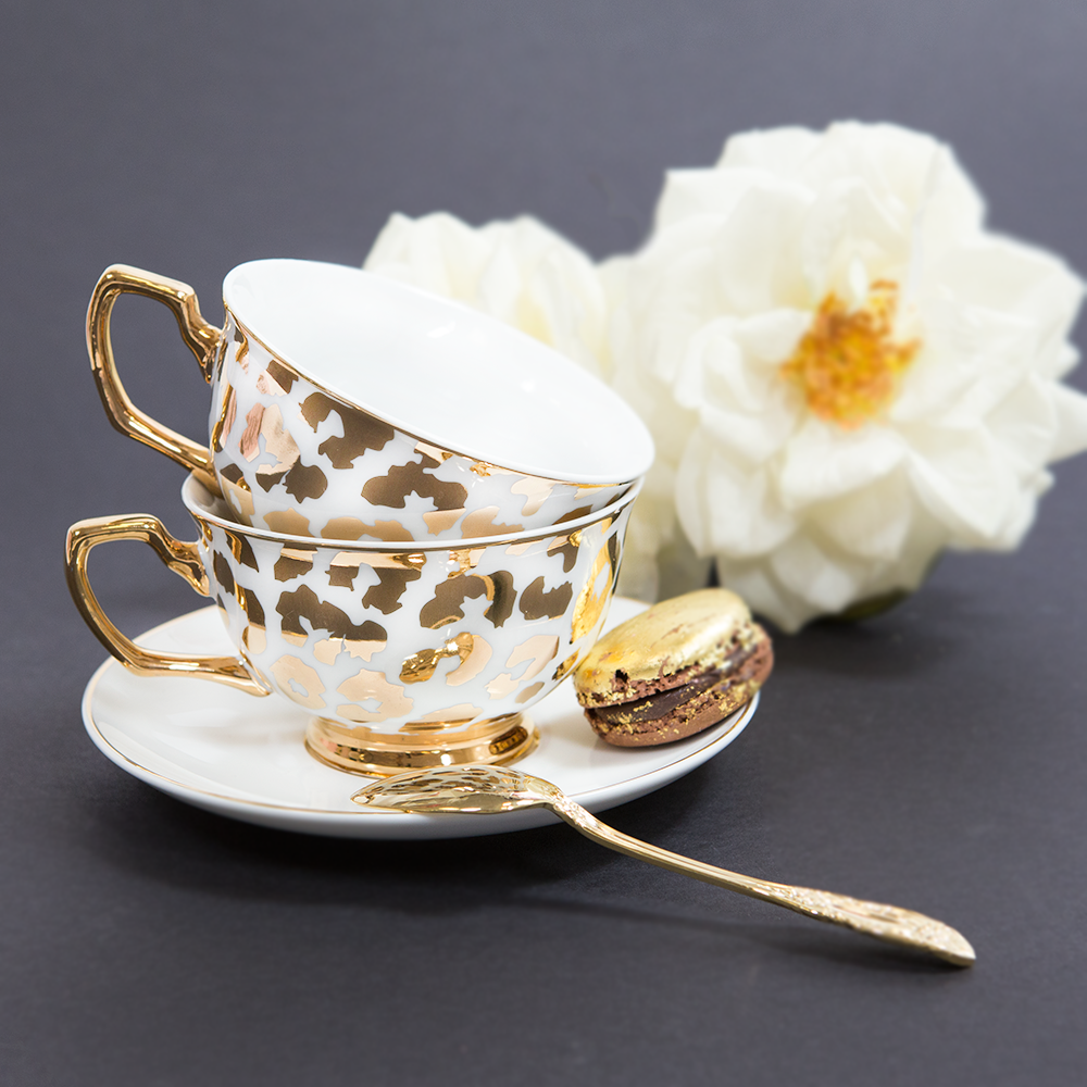Accessoires thé et café - Tasse à thé et soucoupe Louis Leopard - CRISTINA RE