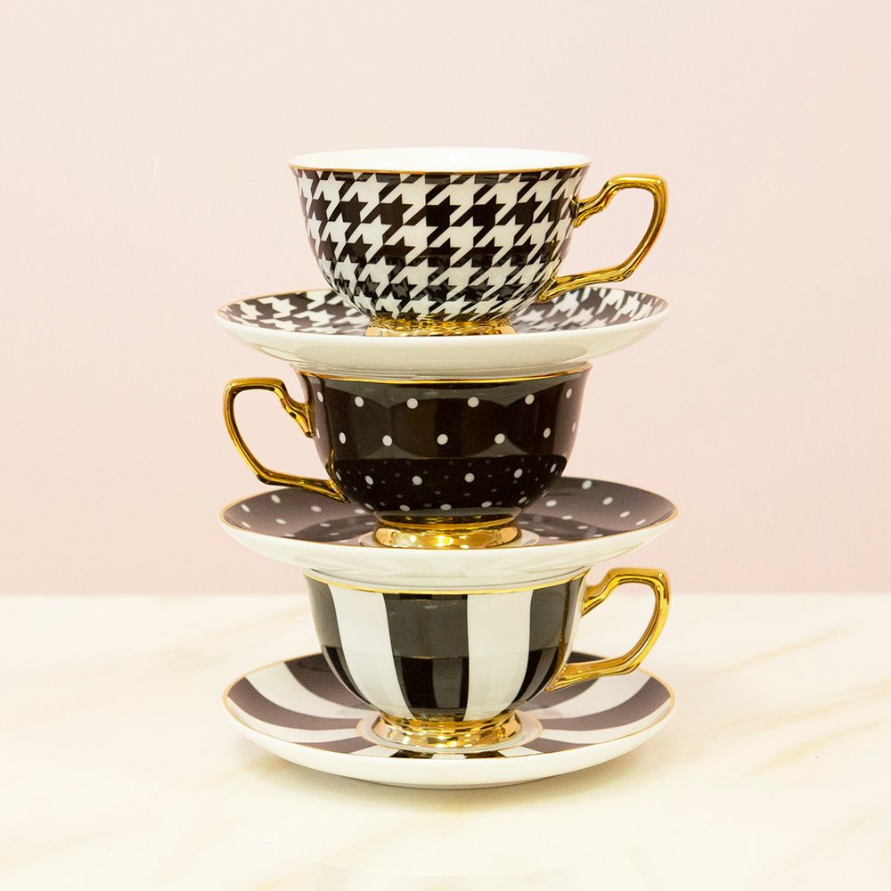 Gifts - Ebony Stripe Teacup & Saucer - CRISTINA RE