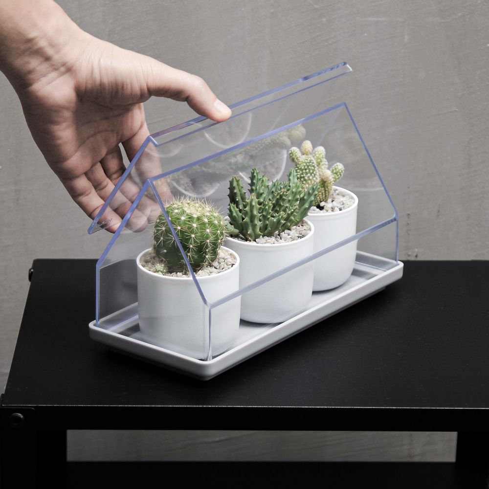 Mobilier et rangements pour bureau - Micro serre : pot de plantes auto-arrosage pour jardin intérieur et extérieur - QUALY DESIGN OFFICIAL