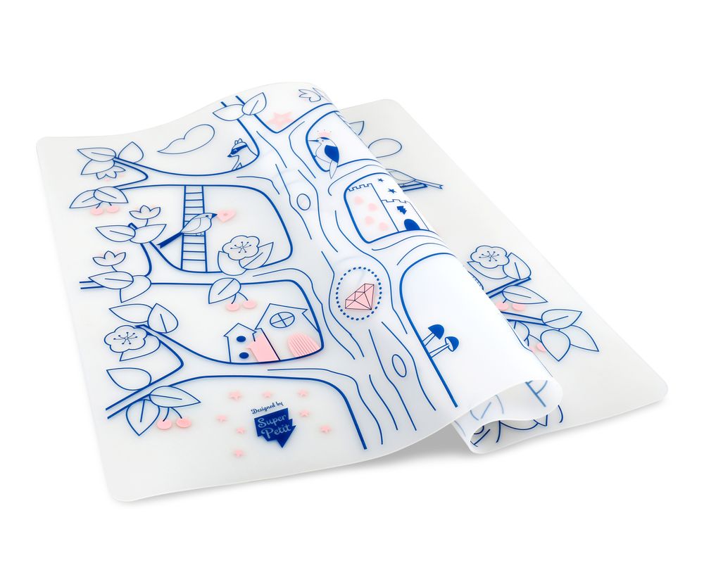 Jeux enfants - set de table en silicone à colorier avec ses 5 feutres effaçables inclus -Arbre magique - SUPERPETIT
