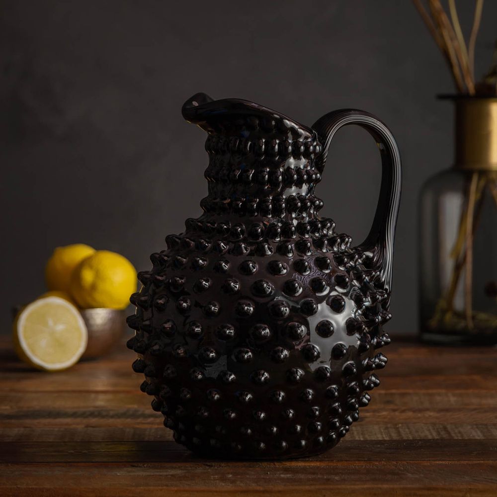 Carafes - Pichet noir 2L pointe de diamant - CHEHOMA