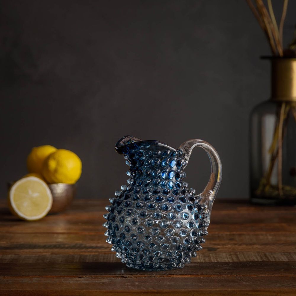 Carafes - Carafon gris bleu 50cl pointe de diamant - CHEHOMA