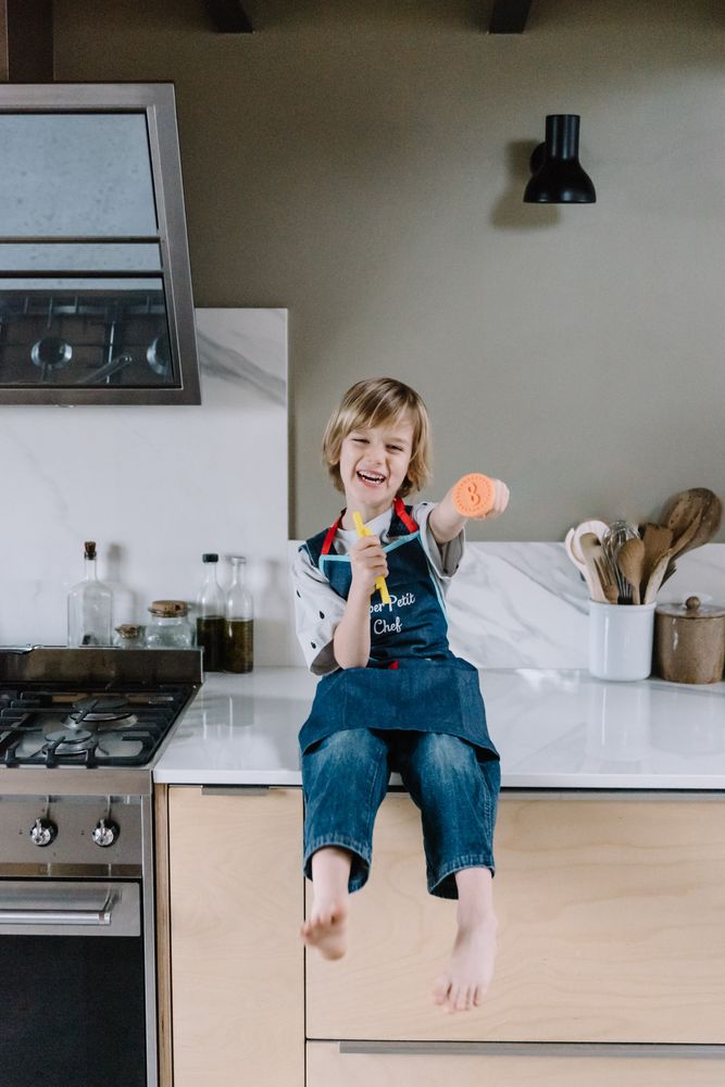 Accessoires enfants - Tablier enfant en denim brodé - SUPERPETIT