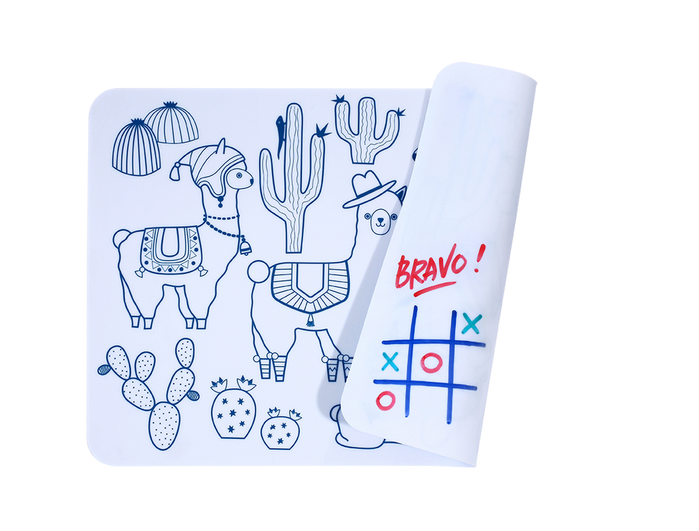 Cadeaux - Mini Playmate en silicone - LAMA réversible avec 4 feutres inclus - SUPERPETIT