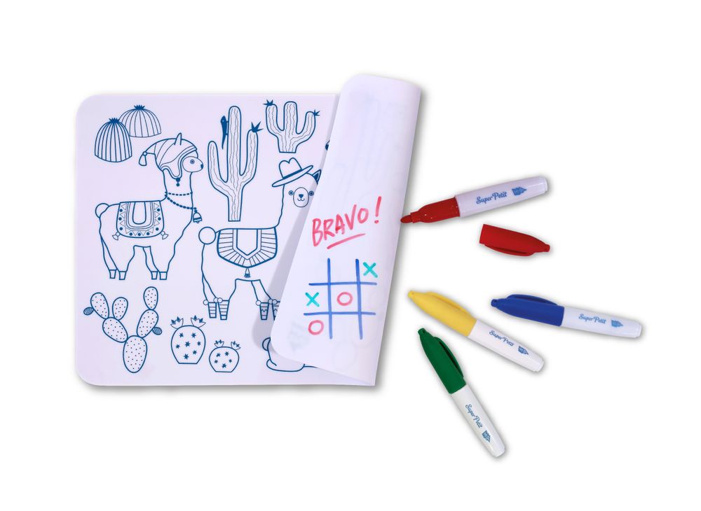 Cadeaux - Mini Playmate en silicone - LAMA réversible avec 4 feutres inclus - SUPERPETIT