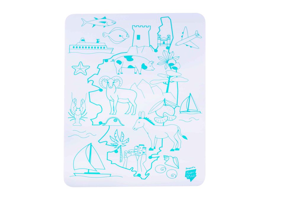 Cadeaux - Silicone Mini Playmat - CORSE reversible avec 4 feutres inclus - SUPERPETIT