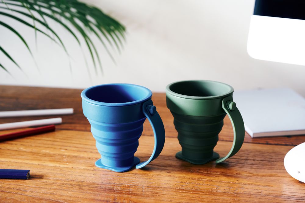 Cadeaux - Tyvek Pochette On-the-Go Mug en silicone pliable, tasse, bouteille - WEMUG