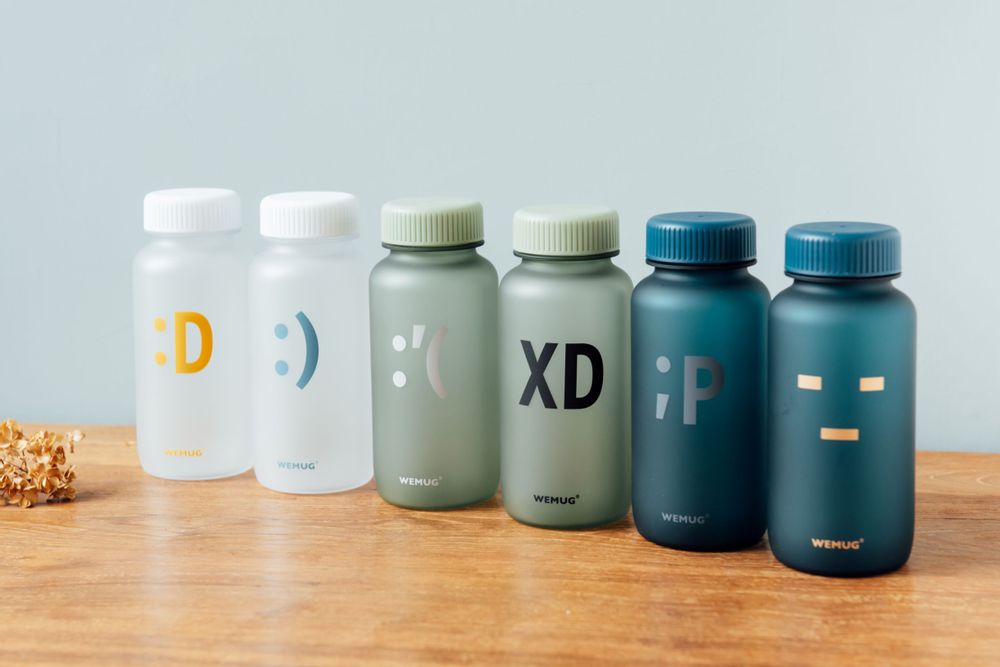 Cadeaux - Bouteille Emoji élégante F550, Tritan, Sans BPA - WEMUG