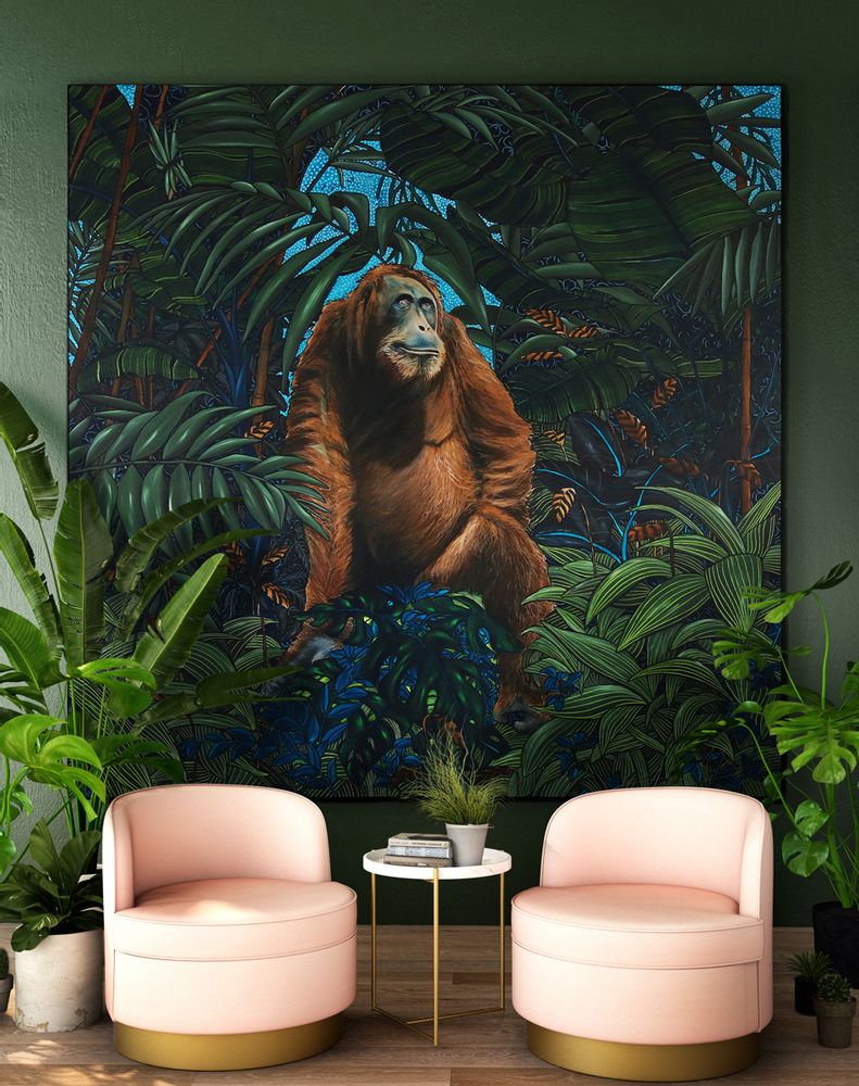 Office design and planning - The prophet - Acrylic on canvas - 200 x 200 cm - Caroline Basuyau - Maison Fétiche - MAISON FÉTICHE