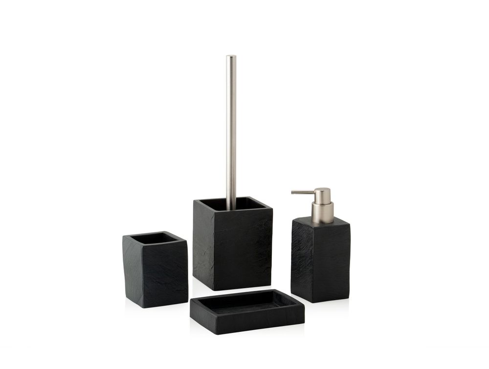 Mounting accessories - Polyresine Slate effect Soap dispenser BA70114 - ANDREA HOUSE