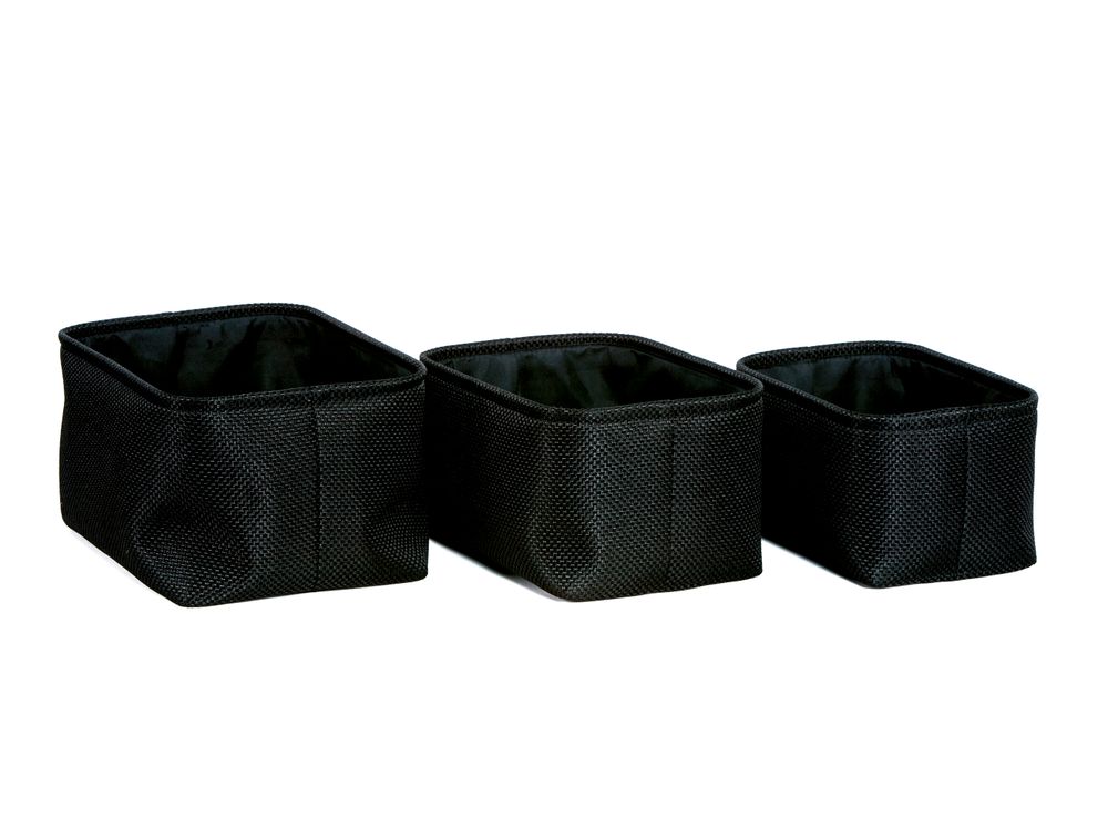 Coffrets et boîtes - Lot de 3 paniers en polyester noir BA70169 - ANDREA HOUSE