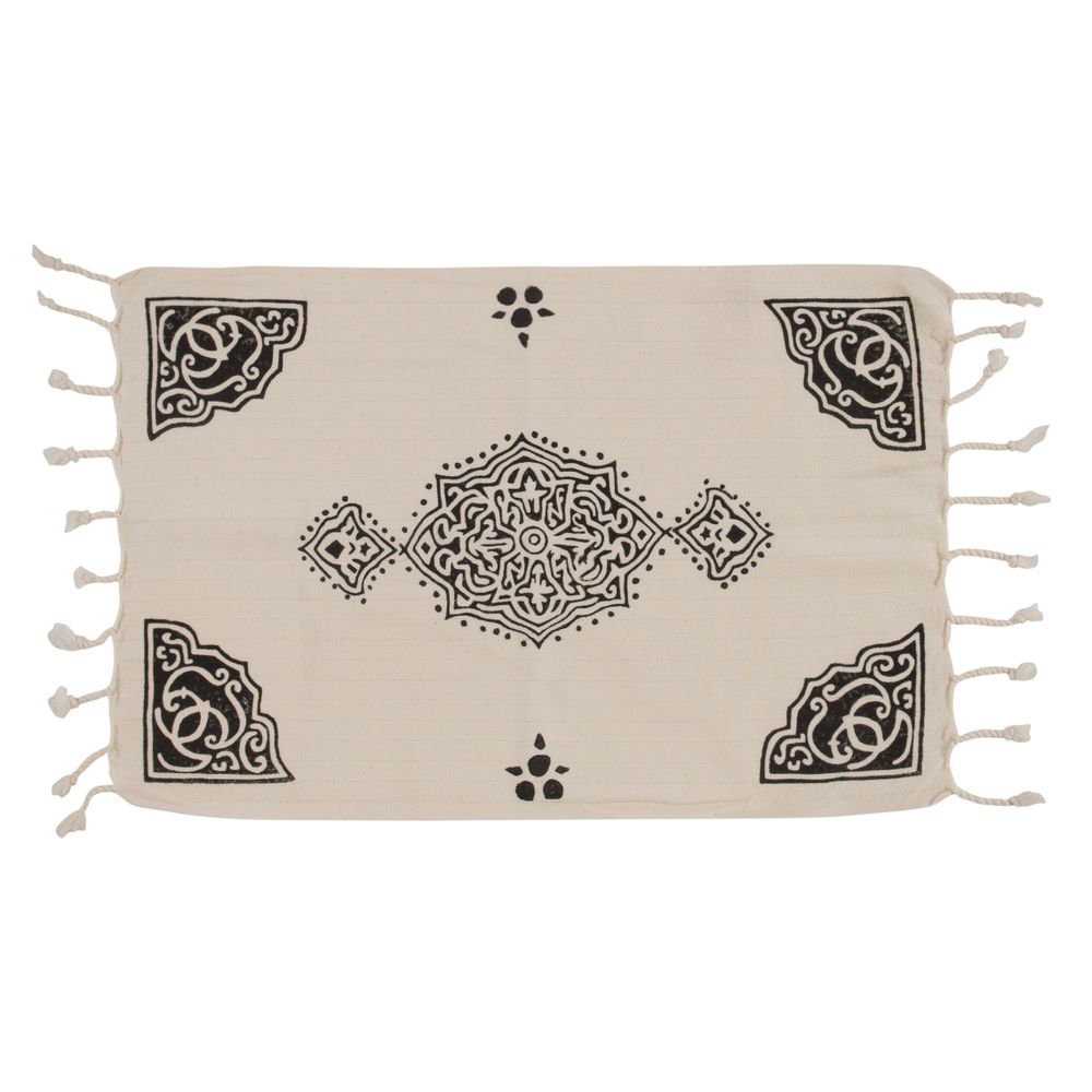 Table linen - HANDPRINTED TEATOWEL GUEST TOWEL KITCHEN TOWEL COTTON DECORATIVE TOWEL - LALAY