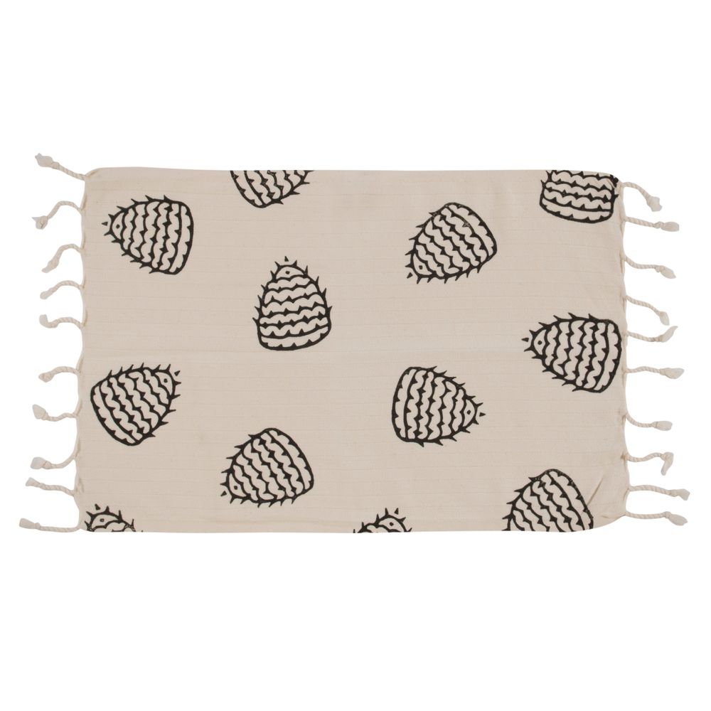 Table linen - HANDPRINTED TEATOWEL GUEST TOWEL KITCHEN TOWEL COTTON DECORATIVE TOWEL - LALAY