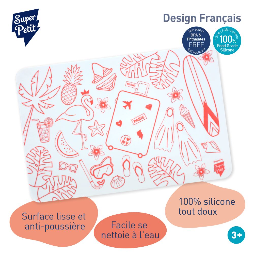 Stationery - Silicone Mini Playmat - FLORIDA reversible - SUPERPETIT