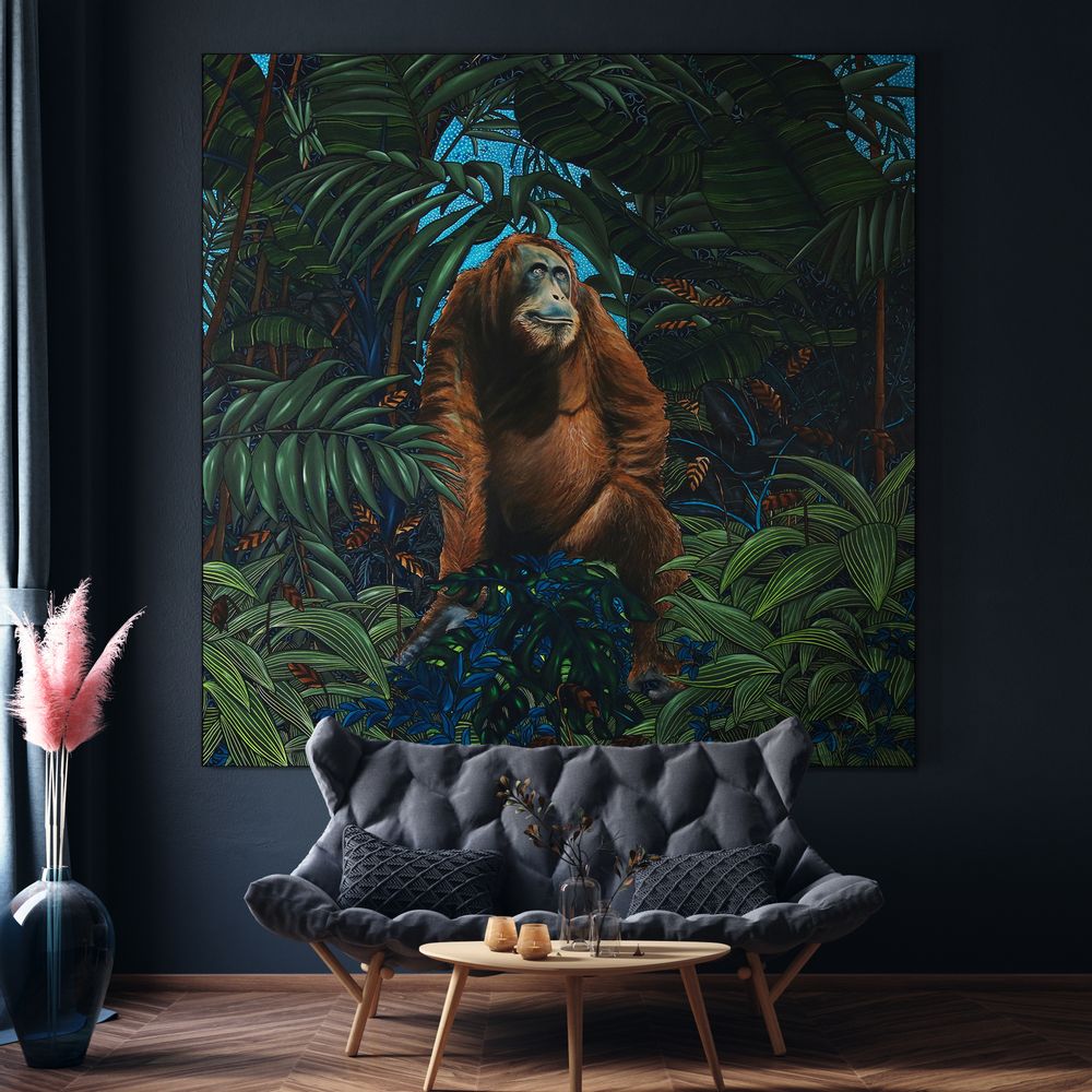Office design and planning - The prophet - Acrylic on canvas - 200 x 200 cm - Caroline Basuyau - Maison Fétiche - MAISON FÉTICHE