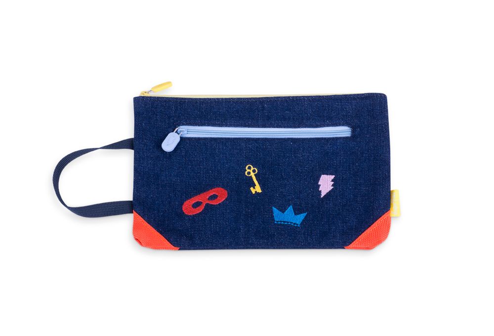 Sets de bureaux - Pochette en Denin brodée - SUPERPETIT