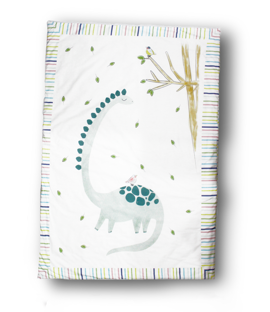Linge de lit - PRINTED CRIB BLANKET WITH DINOSAUR MOTIF - PETIT ALO