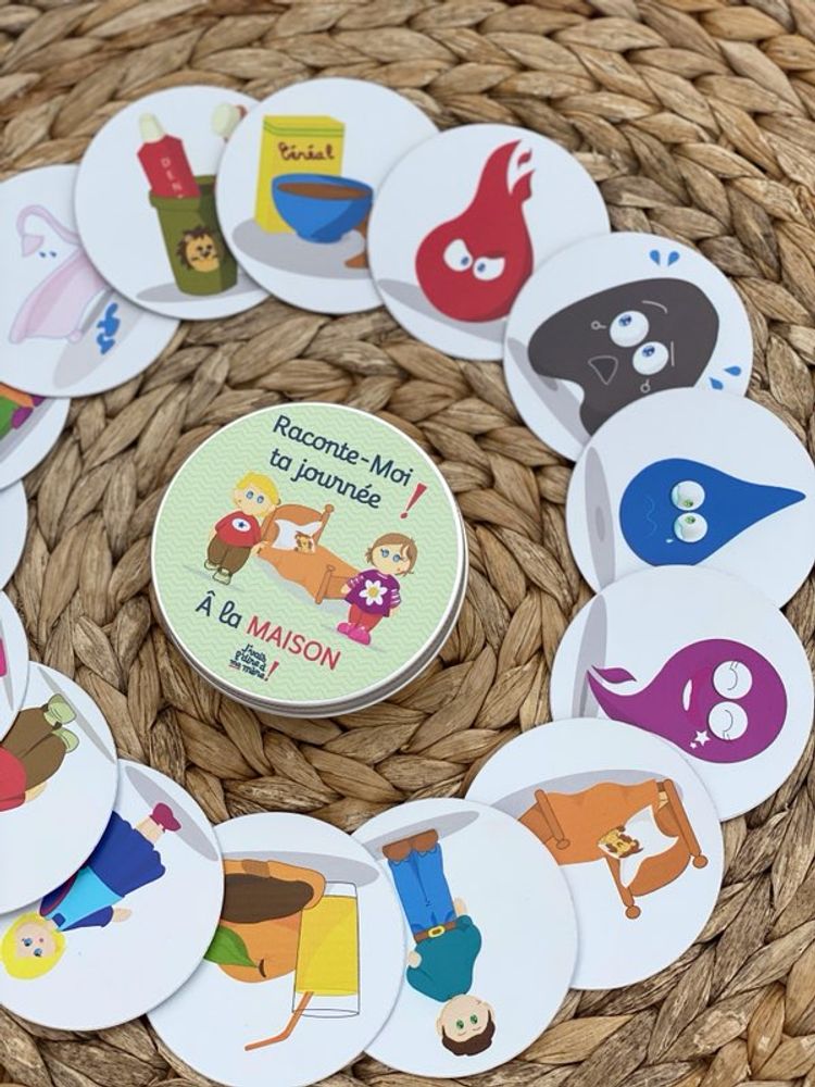 Jeux enfants - Raconte moi ta journée à l'école ou à la maison - Cartes nomades, cartes lavables et résistantes aux déchirures - Cartes lavables - J'VAIS L'DIRE À MA MÈRE !