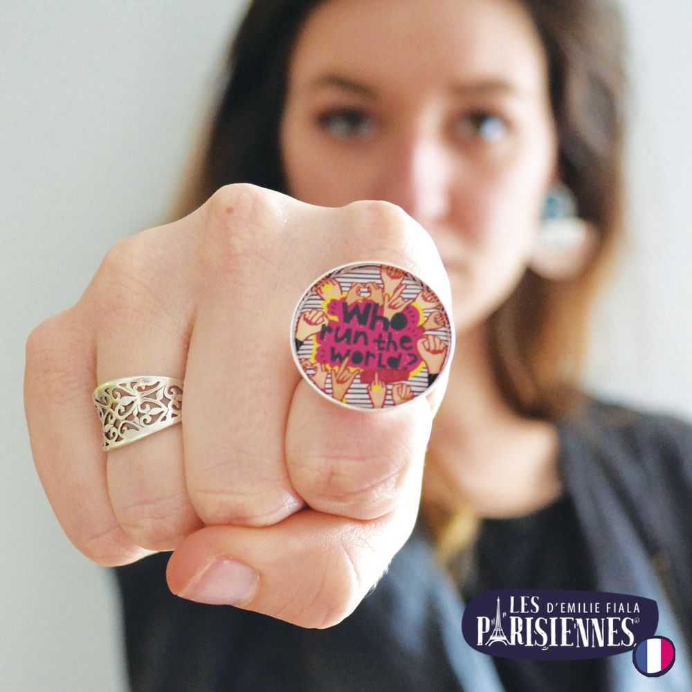 Bijoux - Big ring fully gilded with fine gold Les Parisiennes Vibrations - LES JOLIES D'EMILIE