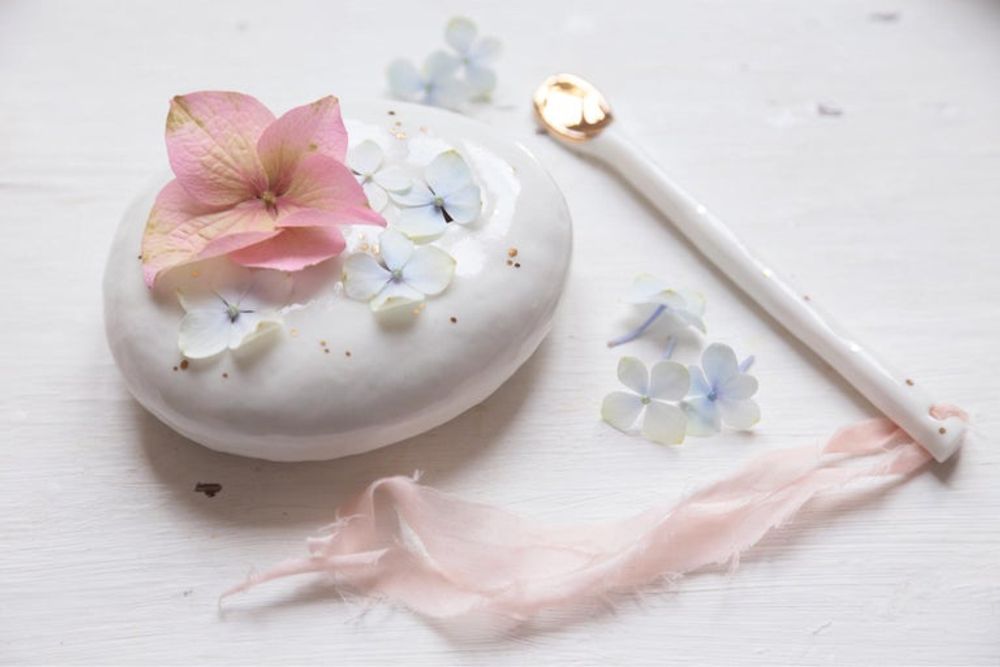 Ceramic - pebble spades flowers - MYRIAM AIT AMAR