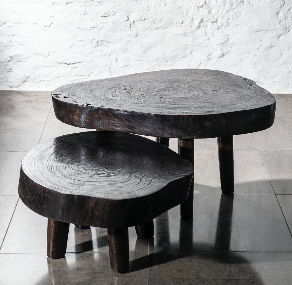 Tables basses - Tables basses bois brûlé - ATMOSPHÈRE D'AILLEURS